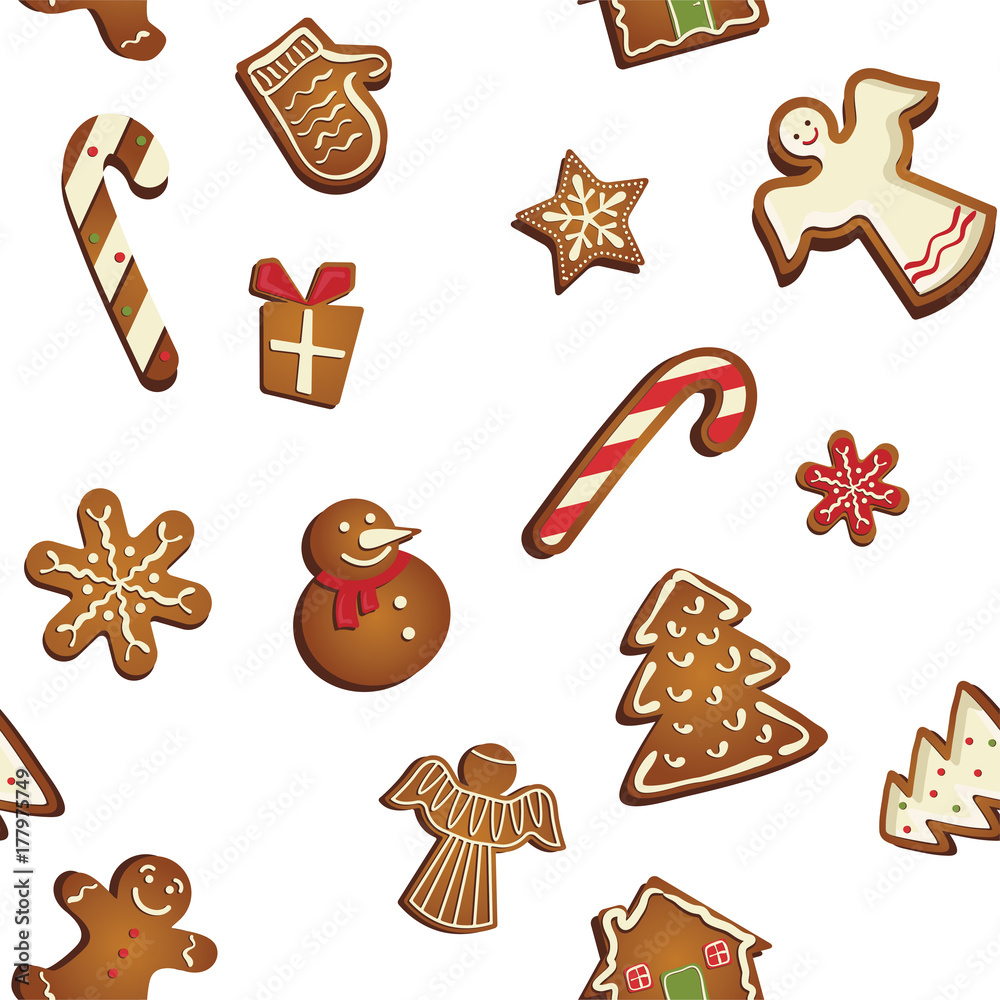 Gingerbread cookies seamless pattern Gingerbread cookies seamless pattern