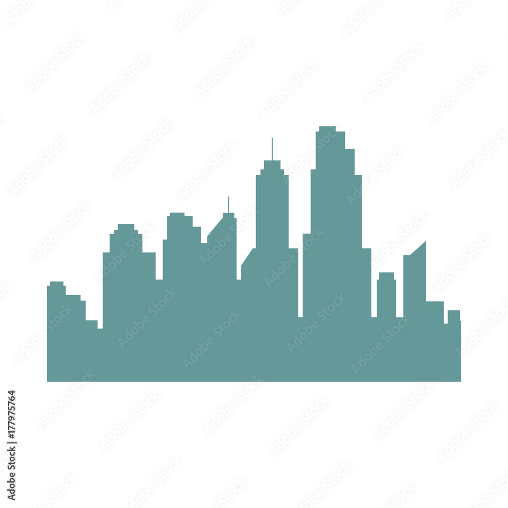cityscape silhouette isolated icon