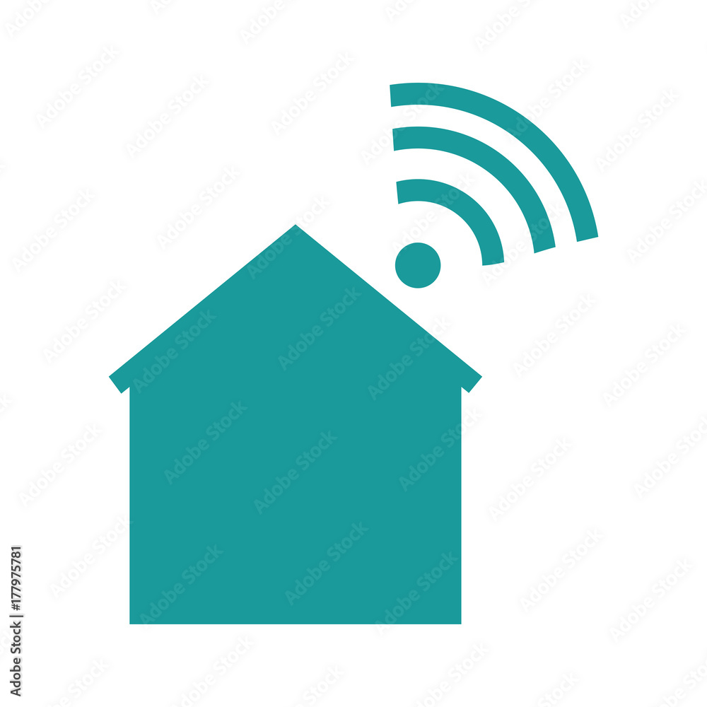 house silhouette with wifi signal house silhouette with wifi signal