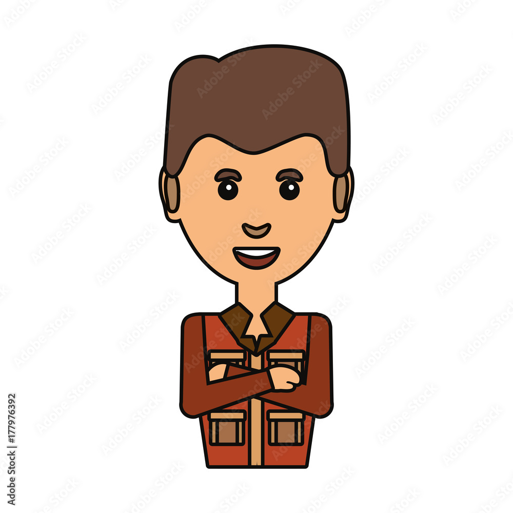 safari man vector illustration