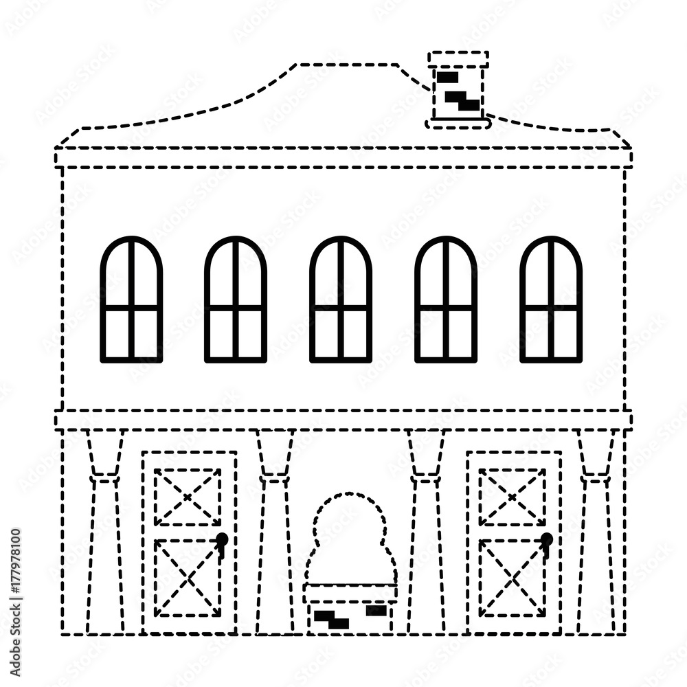 mansion front isolated icon