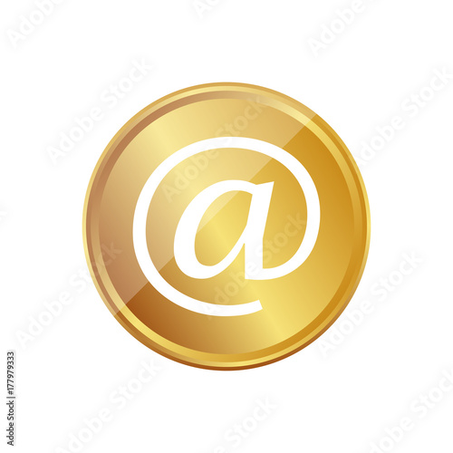Gold Münze - At Zeichen - Mail