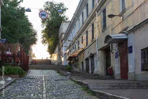 Lanzheronivski descent street near Park Skulptur in the center of Odessa, Ukraine © muratani