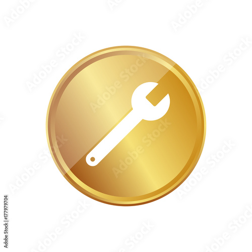 Gold Münze - Schraubenschlüssel - Reparieren