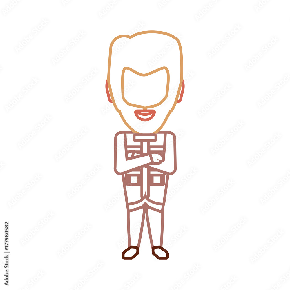 flat line colored safari man over white background vector illustration flat line colored safari man over white background vector illustration