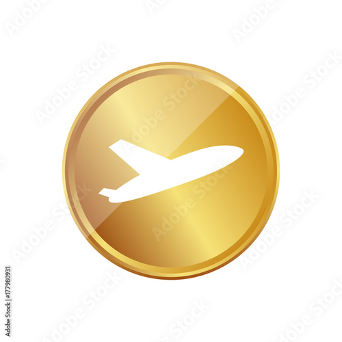 Gold Münze - Flugzeug