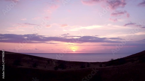 Hawaii Sunset Through Hills