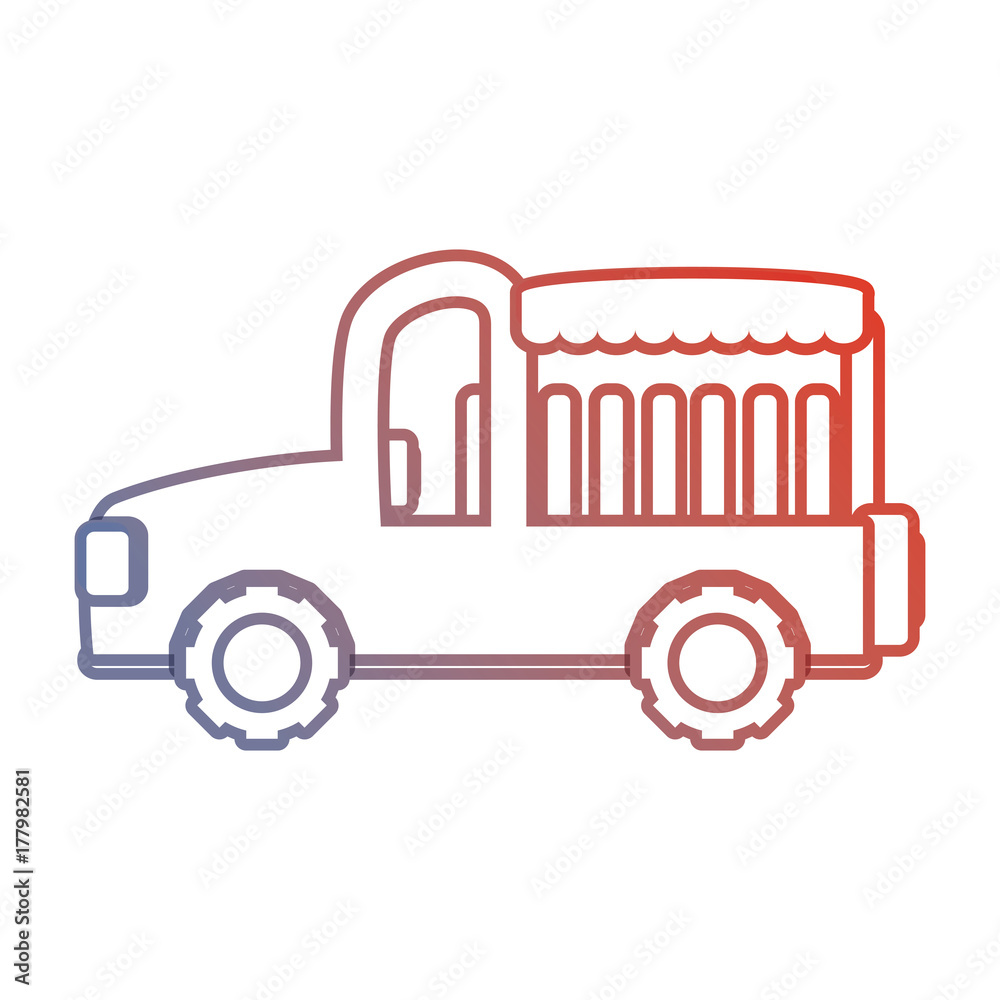 flat line colored safari vehicle over white background vector illustration flat line colored safari vehicle over white background vector illustration