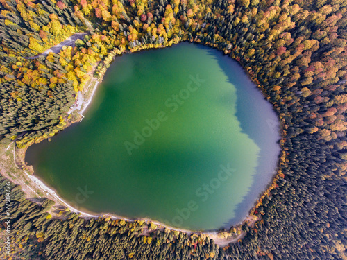 Saint Anna Lake, Transylvania, Romania aerial view