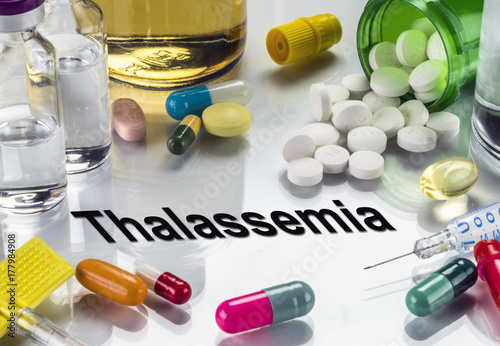 Thalassemia, medicines as concept of ordinary treatment, conceptual image photo