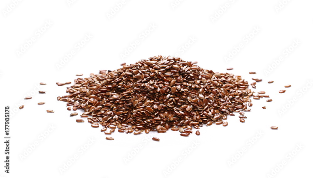 Flaxseed isolated on white background