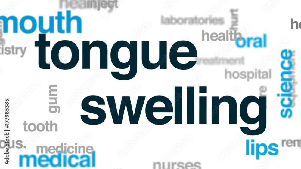 Tongue swelling animated word cloud, text design animation. Tongue swelling animated word cloud, text design animation.