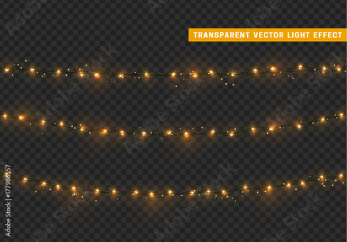 Christmas lights isolated realistic 
