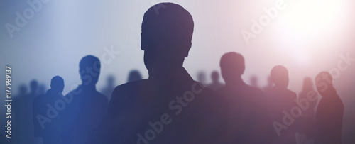 black silhouettes of business people photo