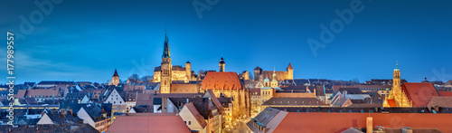 Nürnberg Panorama bei Nacht
