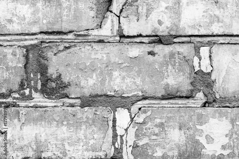 Fototapeta premium Brick texture with scratches and cracks