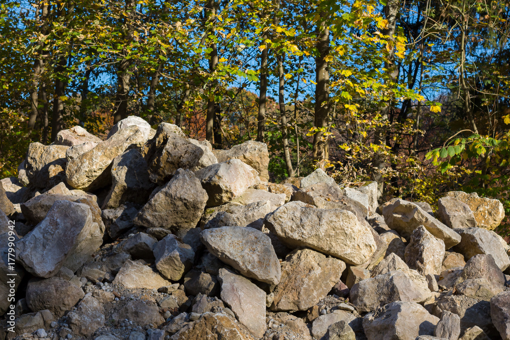Cobblestones on a construction site. Cobblestones on a construction site.