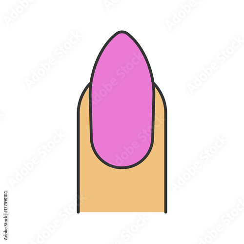 Almond shaped nail color icon