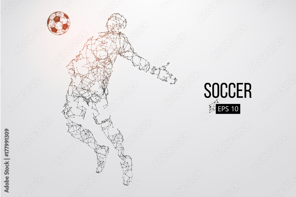 silhouette of a football player from particles. Vector illustration silhouette of a football player from particles. Vector illustration