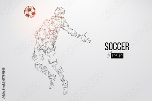 silhouette of a football player from particles. Vector illustration