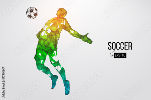 silhouette of a football player from particles. Vector illustration