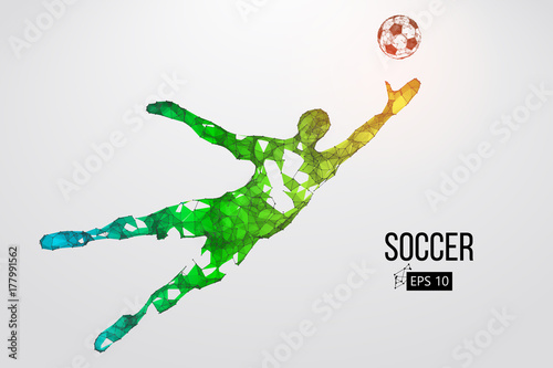 silhouette of a football player from particles. Vector illustration