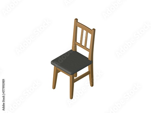 Chair. Isolated on white background. 3D rendering illustration.