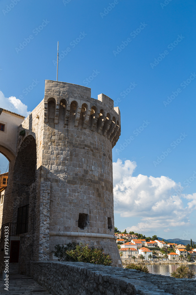Blue sky behind Tower Kanavelic