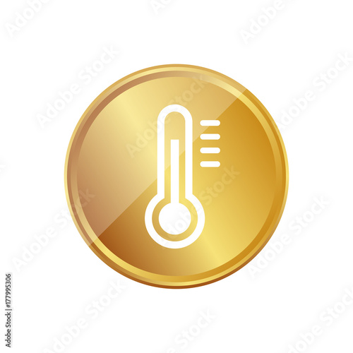 Gold Münze - Thermometer heiß