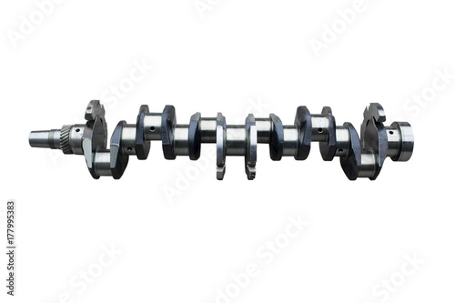 crankshaft of the engine on a white background photo