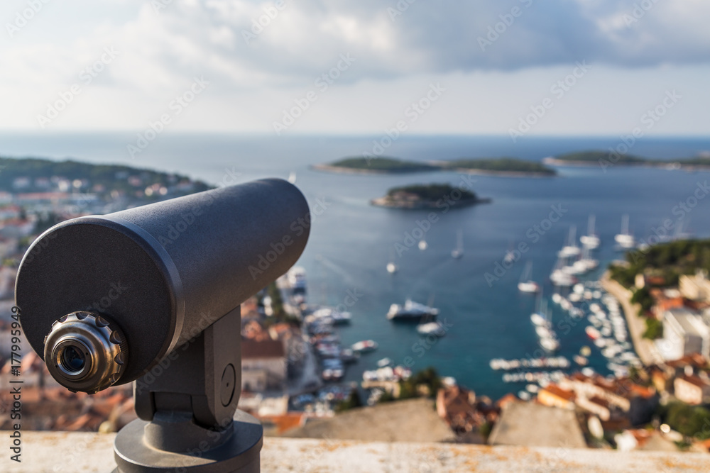 Telescope pointing towards the Pakleni Islands Telescope pointing towards the Pakleni Islands