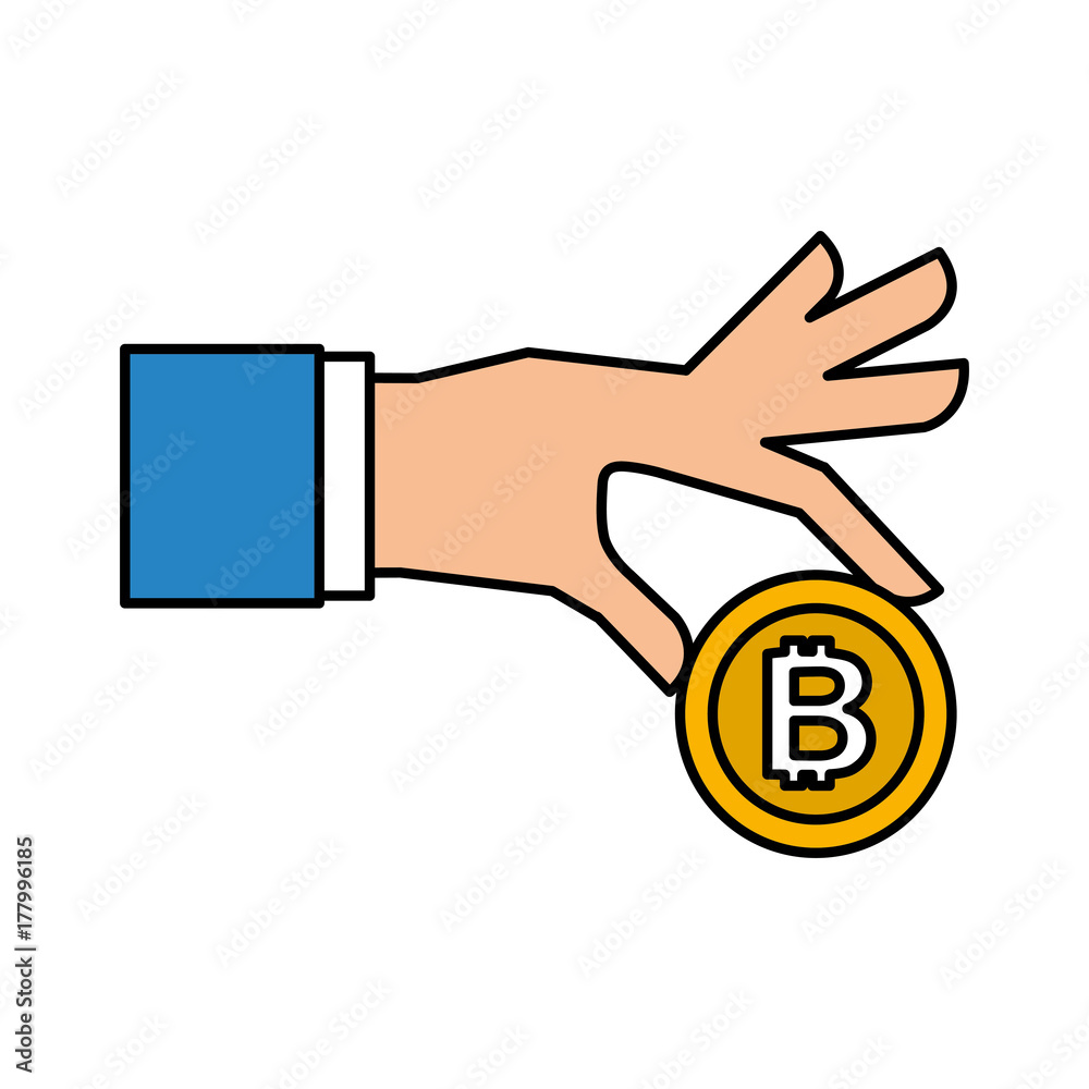 businessman hand holding bitcoin currency digital businessman hand holding bitcoin currency digital