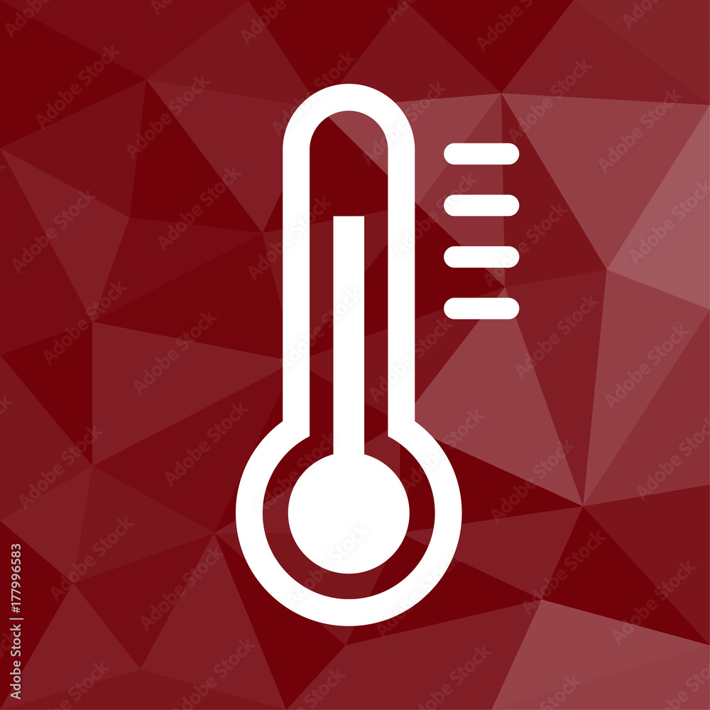 Thermometer heiß - Icon mit geometrischem Hintergrund rot Stock Vector |  Adobe Stock