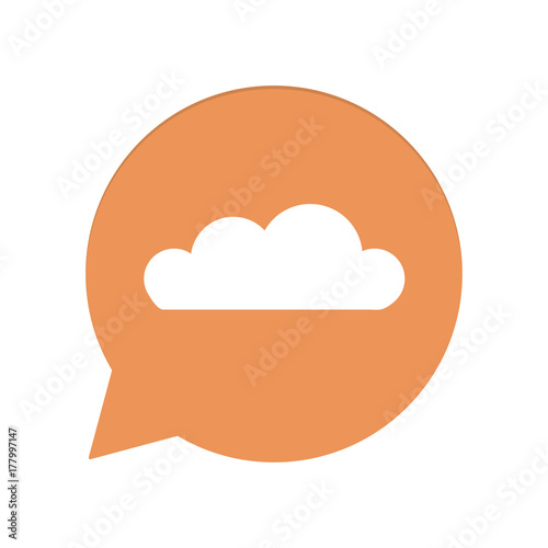 Orangene Sprechblase rund - Wolke - Cloud-Service