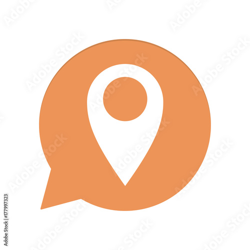 Orangene Sprechblase rund - GPS Pin