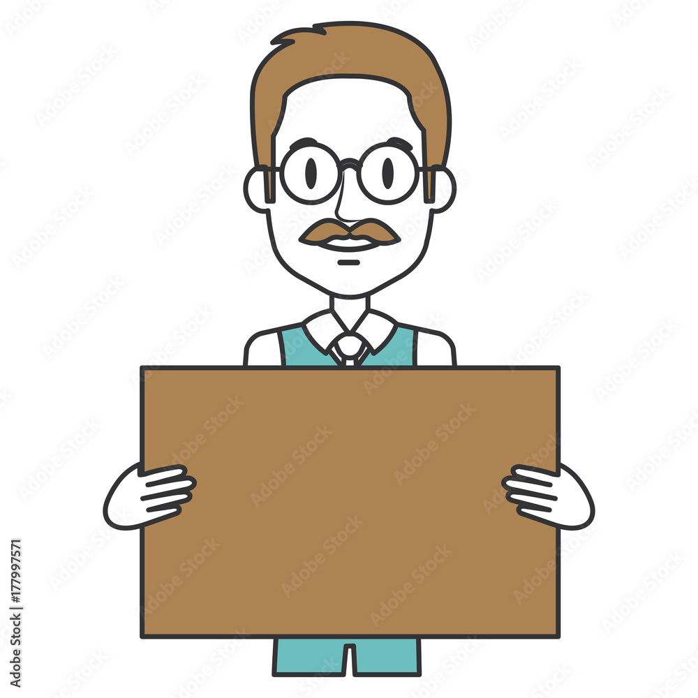 elegant man with label avatar character elegant man with label avatar character