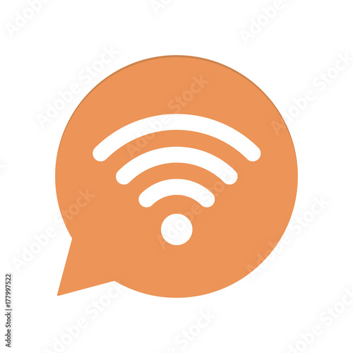 Orangene Sprechblase rund - WLAN Verbindung