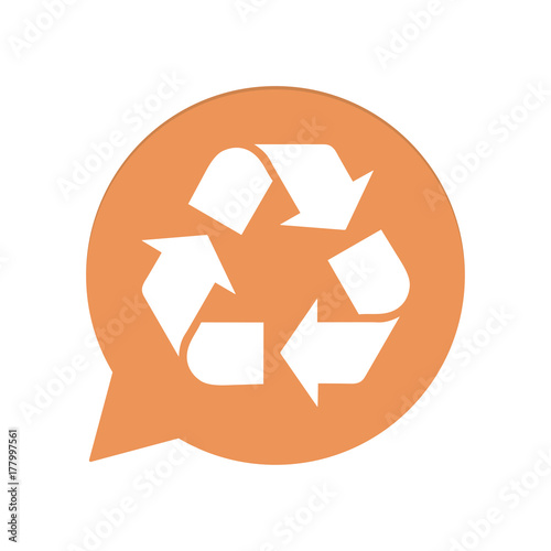Orangene Sprechblase rund - Recycling