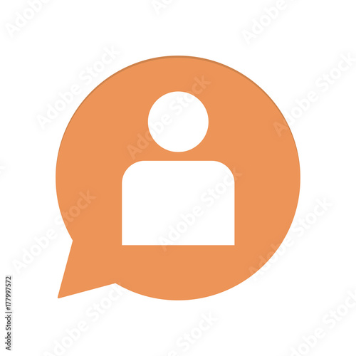 Orangene Sprechblase rund - Avatar