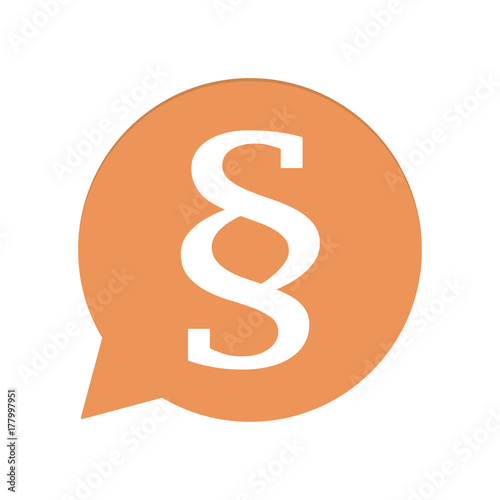 Orangene Sprechblase rund - Paragraph Symbol