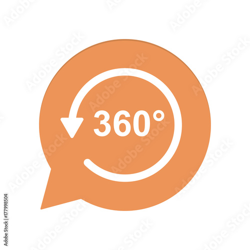 Orangene Sprechblase rund - 360 Grad - Virtuelle Realität