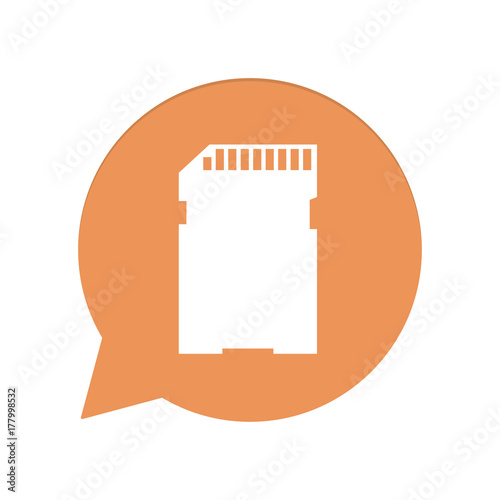 Orangene Sprechblase rund - Datenspeicher
