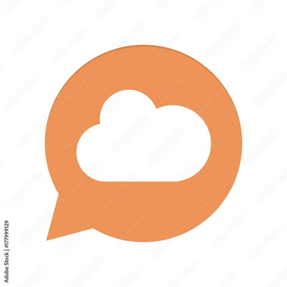 Orangene Sprechblase rund - Wolke - Datensicherung Orangene Sprechblase rund - Wolke - Datensicherung