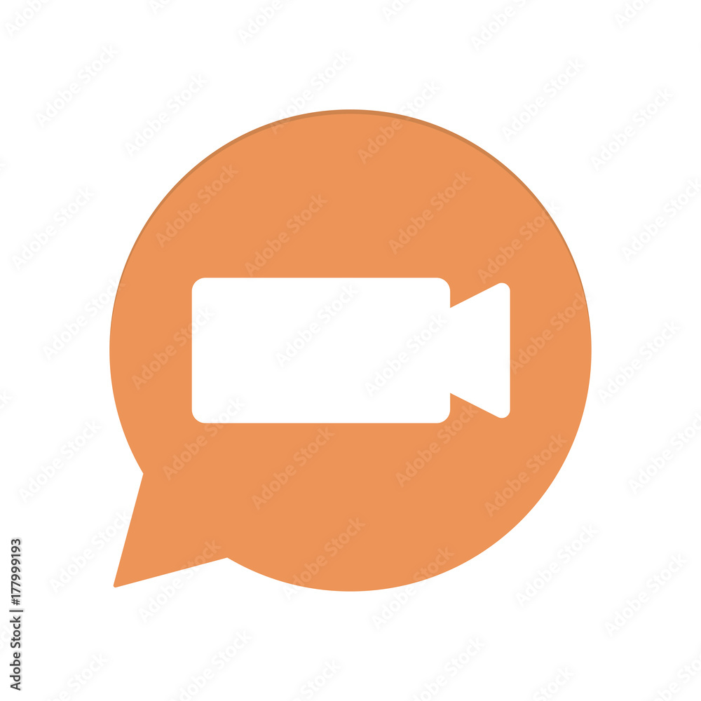Orangene Sprechblase rund - Kamera Orangene Sprechblase rund - Kamera