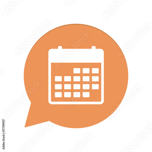 Orangene Sprechblase rund - Kalender