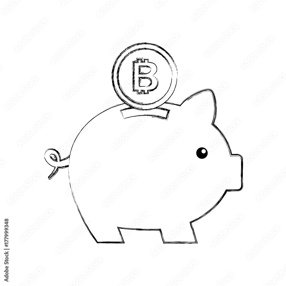 bitcoin piggy bank saving cryptocurrency money concept bitcoin piggy bank saving cryptocurrency money concept