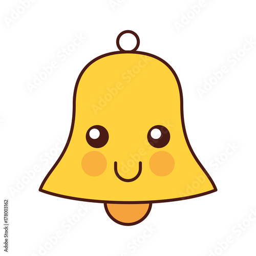 kawaii christmas bell celebration cartoon