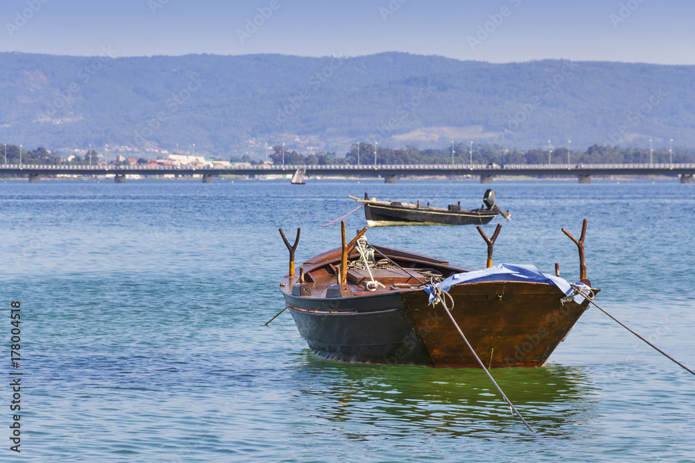 Fototapeta premium Anchored fishing boats