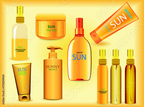 Vector sun protection products for summer