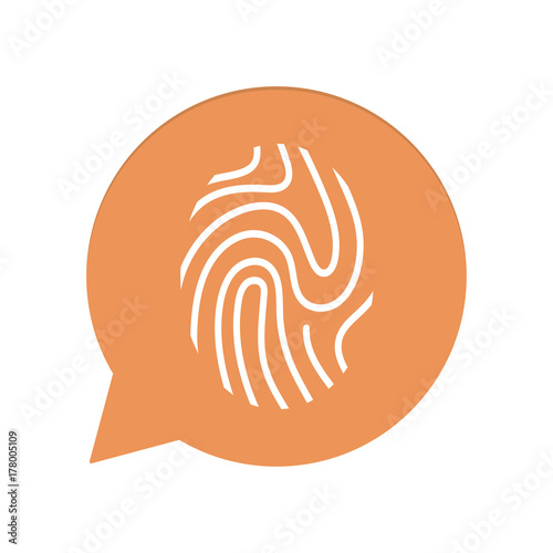 Orangene Sprechblase rund - Fingerabdruck